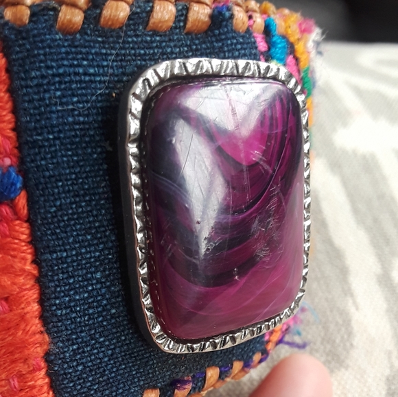 Multi-color Leather Embroidered Belt Size Small - Picture 10 of 12